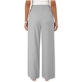 thumbnail image 5 of Annhoo Linen Pants for Women Baggy Casual Plain Drawstring Wide Leg Sweatpants with Pocket Soft Clothes, 5 of 7