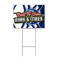 thumbnail image 1 of Rent To Own Rims & Tires (18" x 24") Yard Sign, Includes Metal Step Stake, 1 of 6