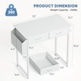 thumbnail image 7 of Atilioo 31" Small Computer Desk with 2 Fabric Drawers & Headphone Hook, PC Writing Study Table with Sturdy Metal Frame, Easy Assembly for Home Office, White, 7 of 7