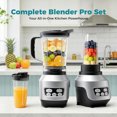 thumbnail image 2 of Gianna Smoothie Blender, Countertop Blenders for Kitchen with 24 35 60 oz BPA-Free Portable Cups, Professional Smoothie Maker with Four Programs for Shakes, Sauces, Juice, Silver, 2 of 6