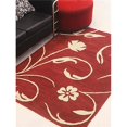 thumbnail image 1 of 3 x 5 Pi. Tapis de Laine Touffeté à la Main Floral&44; Beige Rouge, 1 of 1