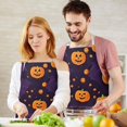 thumbnail image 3 of Halloween Pumpkins and Bat Webs Apron-Garden Aprons for Women with Pockets-Cotton Linen Waterproof Kitchen Cooking Gardening Aprons Adjustable for Kitchen,Cooking,BBQ and Salon 32"x27", 3 of 7