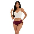 thumbnail image 4 of DARING DIVA Women's Comfortable Briefs Lace Mid-Waisted Underwear Panties Wine Red XXL, 4 of 6