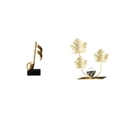 thumbnail image 1 of Figura decorativa de escritorio con forma de nota musical, estatua de metal con flores y hojas, hecha de resina y hierro. Ideal para regalar o decorar, 1 of 8