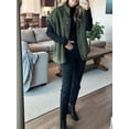 thumbnail image 4 of Veste Sans Manches en Molleton Peluche pour Femme, Décontractée, Ample, Chaude, Boutonnée, avec Poches, Verte, P, 4 of 9