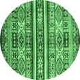 thumbnail image 1 of Ahgly Company Indoor Round Abstract Emerald Green Modern Area Rugs, 7' Round, 1 of 4