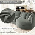 thumbnail image 4 of Luxury Curved Home Furnishing Item - Upholstery, High Foam Density, Stylish Comfort : 3 With Design For Living Room, Study, Apartment. Fabric, Removable Cushions. High Filling, Wooden Frame. Gray, 4 of 6