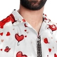thumbnail image 5 of Eiffel Tower Valentine's Day Men's Short Sleeve Hawaiian Shirt, Poplin Casual Printed Button Down, Summer Beach Unisex Shirts, 5 of 6