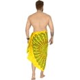 thumbnail image 2 of HAPPY BAY Men's Standard Casual Sarong Long Pareo Beach Wrap One Size Yellow-M400 Summer Vacation Party, 2 of 3