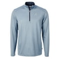 thumbnail image 2 of Men's Cutter & Buck Light Blue/Navy Atlanta Braves Virtue Eco Pique Micro Stripe Recycled Quarter-Zip Pullover Top, 2 of 3