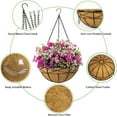 thumbnail image 3 of 2 Pack 20 Inch Extra Large Deep Hanging Planters for Outdoor Plants Watering Hanging Baskets Flower Pots with Coco Liners Metal Hanging Plant Holder for Porch Balcony Garden Decor, 3 of 7