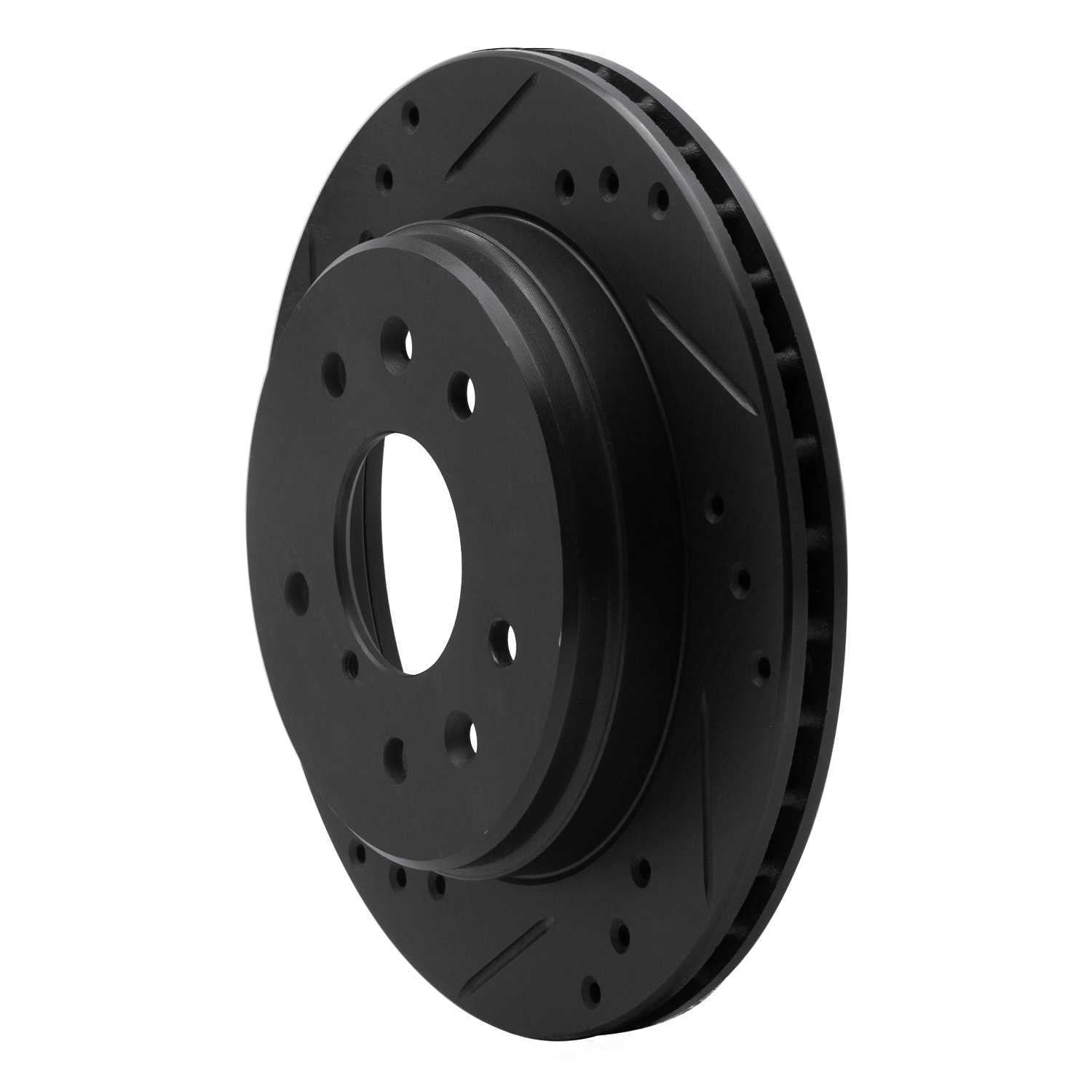 Dynamic Friction Company 633-80015L DFC Brake Rotor - Drilled And Slotted - Black