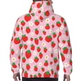 thumbnail image 7 of Pofeuu Hand Drawn Strawberry Print Mens Casual Hooded Collar Drawstring Hoodies Pullover Sweatshirts Casual Long Sleeve Shirts-Large, 7 of 7