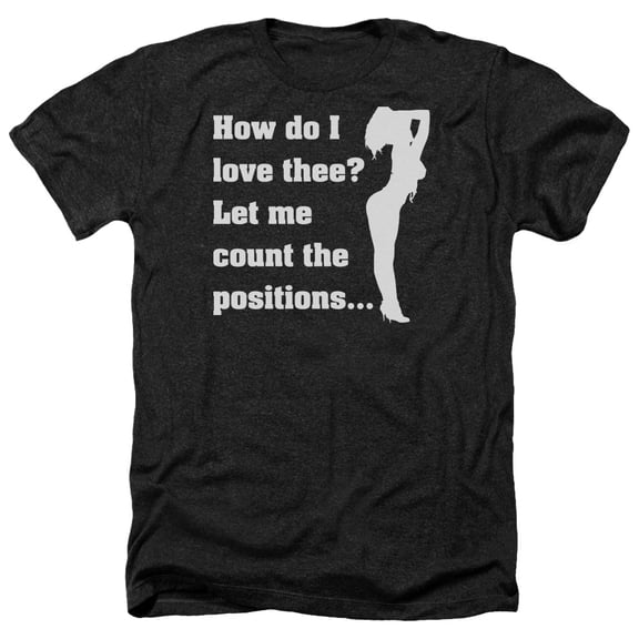 - How Do I Love Thee - Heather Short Sleeve Shirt - Large