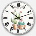 thumbnail image 1 of DesignArt Desert Botanical Bloom I Large Wall Clock, 1 of 2