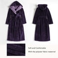 thumbnail image 6 of Robes for Women, LOFIR Full-Length Womens Robes, Soft Fleece Hooded Womens Bathrobes, Plush Long Bath Robe with Side Pocket, Winter Warm Pajamas Gift for Women (XL, Purple), 6 of 7