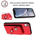 thumbnail image 6 of TECH CIRCLE For iPhone XR Wallet Case with Card Holder,360°Rotation Finger Ring Holder Kickstand Protective RFID Blocking PU Leather Flip Cover for Apple iPhone XR 6.1" 2018,Red, 6 of 7
