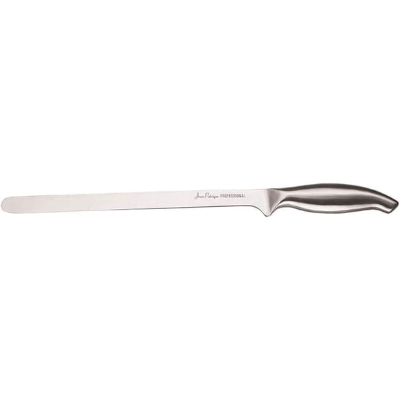 Jean-Patrique Stainless Steel Chopaholic Chef Ham & Salmon Slicer | Sharp Professional Kitchen Meat and Fish Carving Knife - 10"