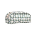 thumbnail image 2 of Papier To Go Floral Check, Zip Around Pencil Case, Green, 2 of 5