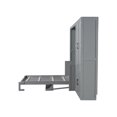thumbnail image 6 of Queen Size Murphy Bed Wall Bed with Wardrobe, Foldable Platform Bed with Storage Shelves and Hydraulic Lift System, Wooden Muti-Functional Bed for Bedroom, Gray, 6 of 9