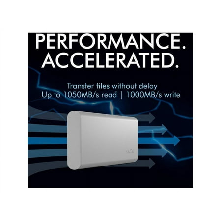 LaCie - Portable SSD 2TB External USB-C, US 3.2 Gen 2 Portable Solid State Drive with Rescue Data Recovery Services