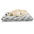 thumbnail image 1 of Leaves Pet Bed, Greyscale Composition of Foliage Pattern Striped Background Abstract Design, Resistant Pad for Dogs and Cats Cushion with Removable Cover, 24" x 39", Grey and Pale Grey, by Ambesonne, 1 of 4