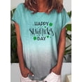thumbnail image 3 of Women's Casual Gradient Color Short Sleeved Round Neck T-Shirt Summer Loose Tunic Blouse Top, 3 of 4