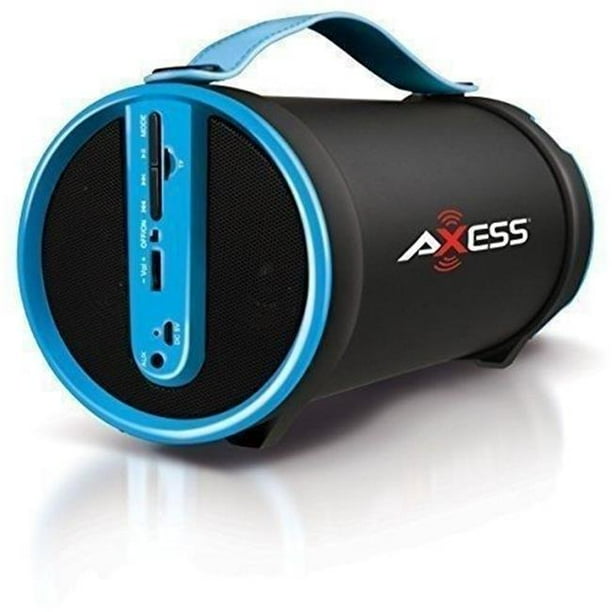 Axess SPBT1033BL Portable Bluetooth 2.1 HiFi Cylinder Speaker with SD