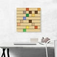 thumbnail image 2 of ARTCANVAS Mid-Century Modern Colored Squares on Beige Rows Canvas Art Print - Size: 18" x 18" (0.75" Deep), 2 of 9
