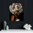 thumbnail image 5 of JEUXUS African American Wall Art White Flower on Black Women Head Vintage Canvas Art Paintings Modern Abstract Girl Picture Home Wall Decor for Bedroom Living Room Framed Ready to Hang  16x20 in, 5 of 5
