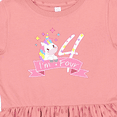 thumbnail image 4 of Inktastic I'm Four Cute Unicorn 4th Birthday Girls Toddler Dress, 4 of 5