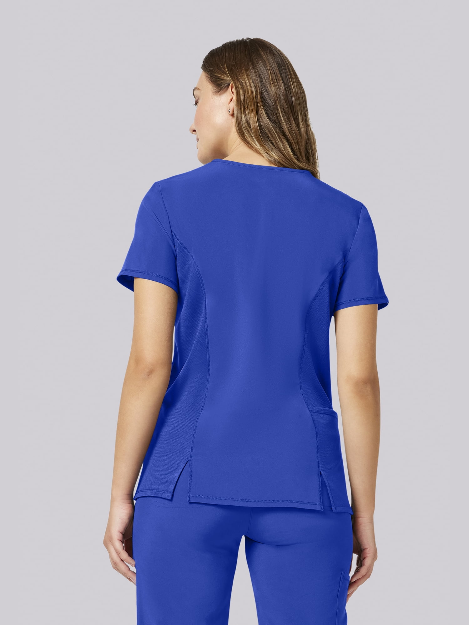 Scrubstar Performance Women’s Shaped Antimicrobial Mesh Panel V-Neck Scrub Top, Sizes XS–3XL
