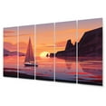 thumbnail image 2 of Designart "Beachside Dusk Twilight by the Shore" Coastal Metal Wall Art Set, 2 of 5
