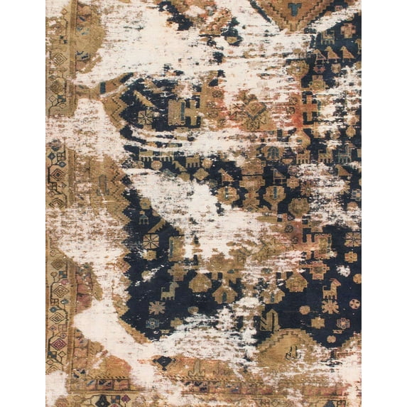 Ahgly Company Machine Washable Indoor Rectangle Abstract Brown Area Rugs, 2' x 4'