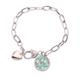 thumbnail image 1 of Pulsera de cadena de corazón Sakura joyería encanto moda Unbranded tamaño 7.5 pulgadas, 1 of 3