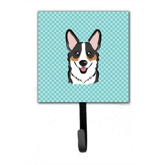 Carolines Treasures BB1193SH4 Checkerboard Blue Corgi Leash & Key Holder