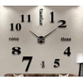 thumbnail image 3 of reloj murale bricolage reloj murale 3d moderne pour cadeaux de dcoration de office domicile (negro), 3 of 4