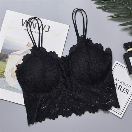 

Wisremt Women Lingerie Corset Lace Floral Bralette Padded Bra Camis Underwear Wire Free Sheer Lace Bra Crop Tops Brassiere