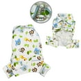 thumbnail image 2 of Klippo KBD099S Zoo Animals Flannel Pajamas with 2 Pockets, White & Green - Small, 2 of 4