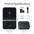 thumbnail image 3 of AIDUCHO Doorbell Camera Wireless with Chime, Smart Video Doorbell with 2-Way Audio, Cloud Storage, Night Vision, IP55 Waterproof, 2.4G WiFi for iOS & Android, 3 of 8