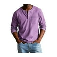 thumbnail image 5 of Men's Fashion Vintage Distressed Pocket Long-Sleeve Shirt,Long Sleeve Distressed Washed V Neck Button Shirts, 5 of 8