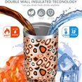 thumbnail image 3 of Leopard Print 30oz Handheld Travel Tumbler with Handle – Double Wall Stainless Steel Insulated Cup, Flip Straw Lid, Leak-Proof & BPA-Free for Hot and Cold Drinks – Durable Coffee & Juice Mug White, 3 of 6