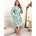 thumbnail image 3 of Ekouaer Plus Size Robes for Women Lightweight Bathrobe V Neck Kimono Loungewear Soft Maternity Robes with Pockets, 3 of 6