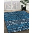 thumbnail image 2 of Ahgly Company Indoor Round Abstract Blue Ivy Blue Abstract Area Rugs, 6' Round, 2 of 6