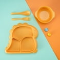 thumbnail image 4 of HLONK Silicone Toddler Plates with Spoon Fork Bowl set  Baby Divided Dinosaurs Plates Self Feeding Training Baby Dinner Plate Set, 4 of 7