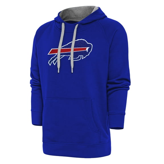 Men's Antigua Royal Buffalo Bills Victory Chenille Pullover Hoodie