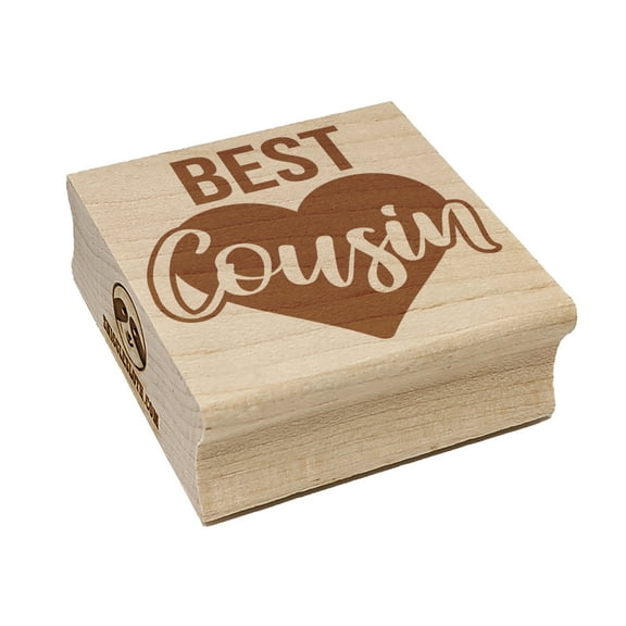 Best Cousin in Heart Square Rubber Stamp Stamping Scrapbooking Crafting - Small 1.25in