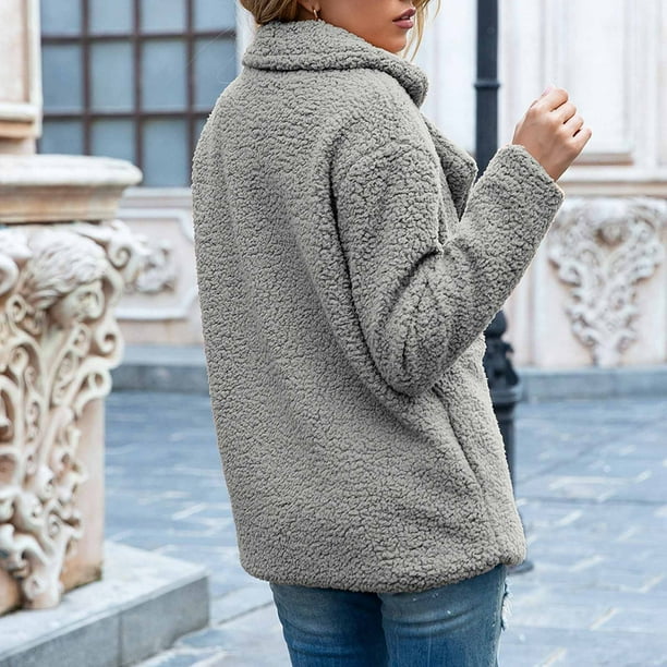XZNGL Veste Femme Veste d Hiver Veste Solide Veste Boutonniere Col Rabattu Coupe Slim Chaud Veste Moyenne et Longue Veste d Hiver Femme