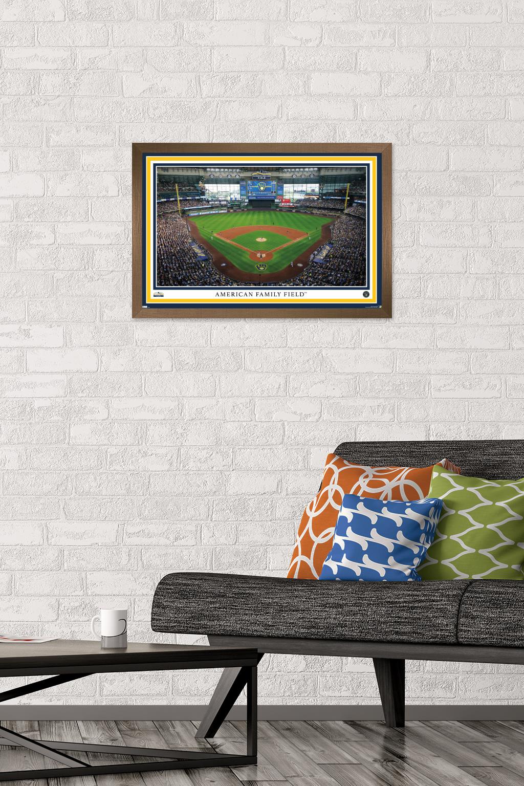MLB Milwaukee Brewers - American Family Field 22 Wall Poster, 14.725" x 22.375" Framed