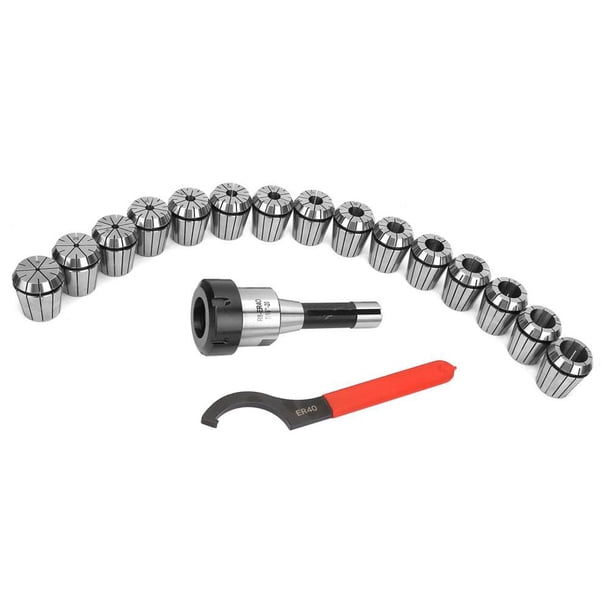 Pinzas Juego De Pinzas R8-er40 R8-ER40 Collet Set R8 Shank Collet Chuck Holder 15Pcs ER40 Collets Para Fresadoras ANGGREK Hardware